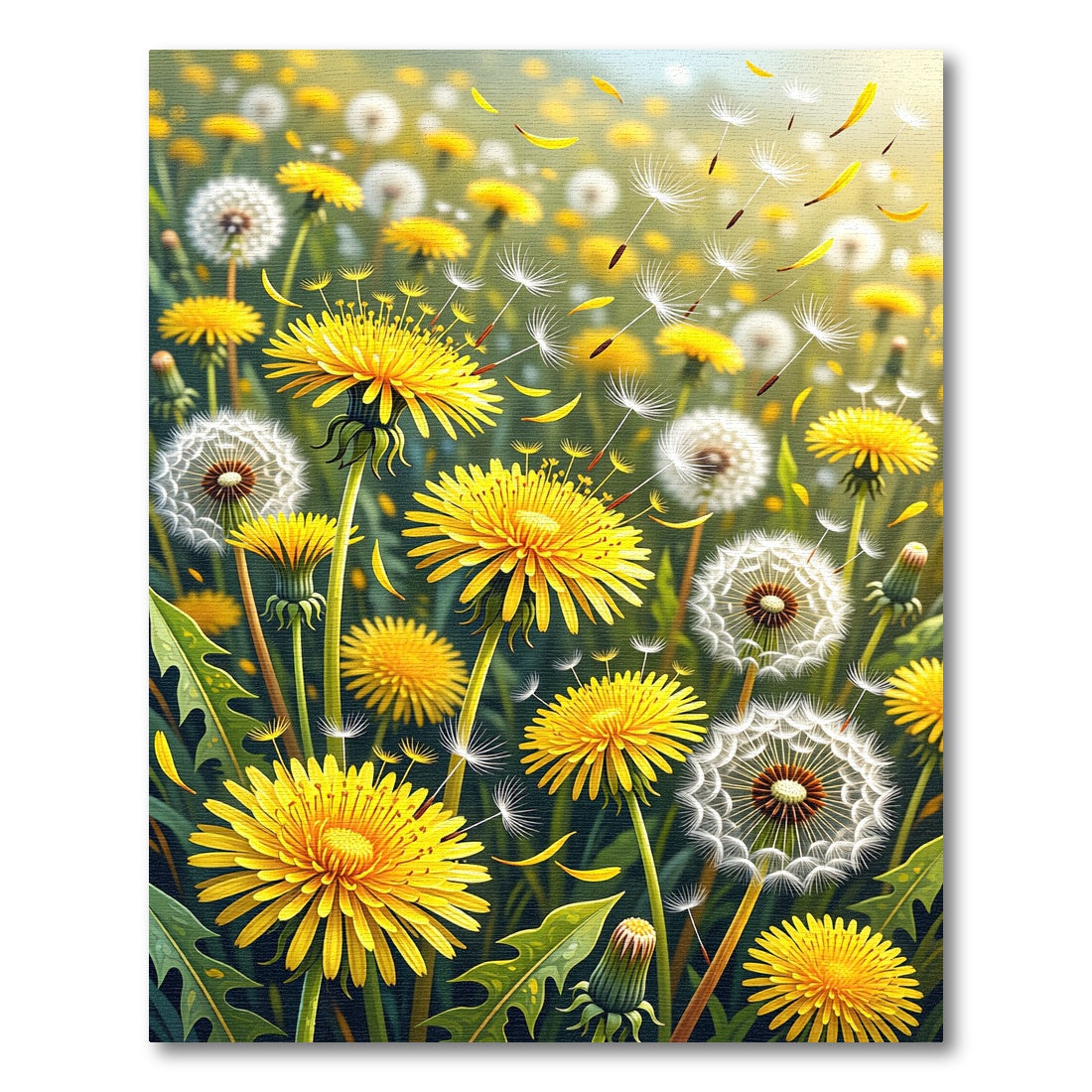 Vibrant Golden Meadow Dandelion Field Rug