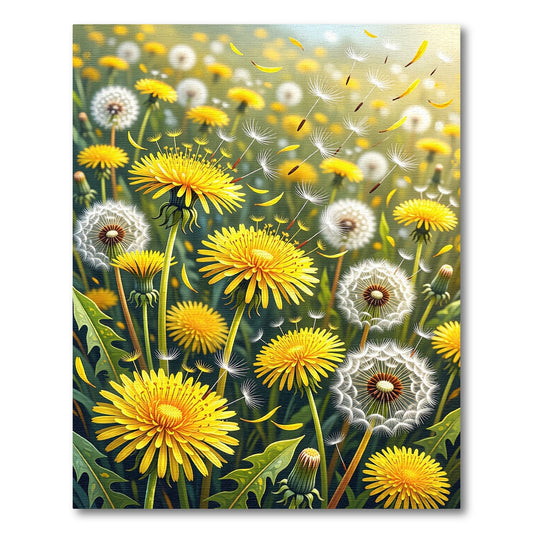Vibrant Golden Meadow Dandelion Field Rug