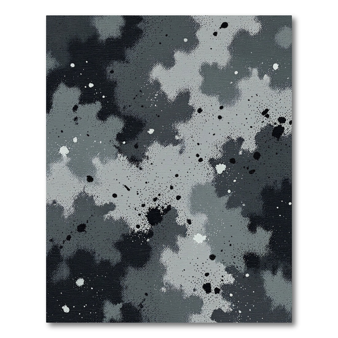 Grayscale Jagged Splatter Abstract Rug