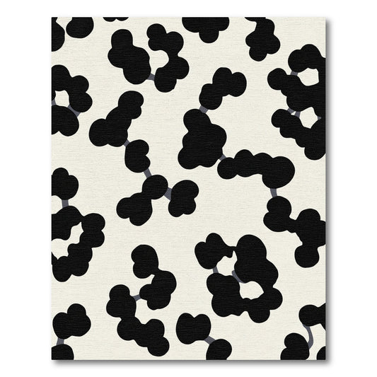 Abstract Black Blob Chain Rug
