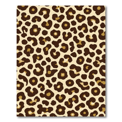 Chic Brown Gold Leopard Spots Rug