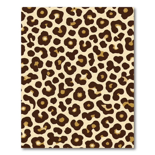 Chic Brown Gold Leopard Spots Rug