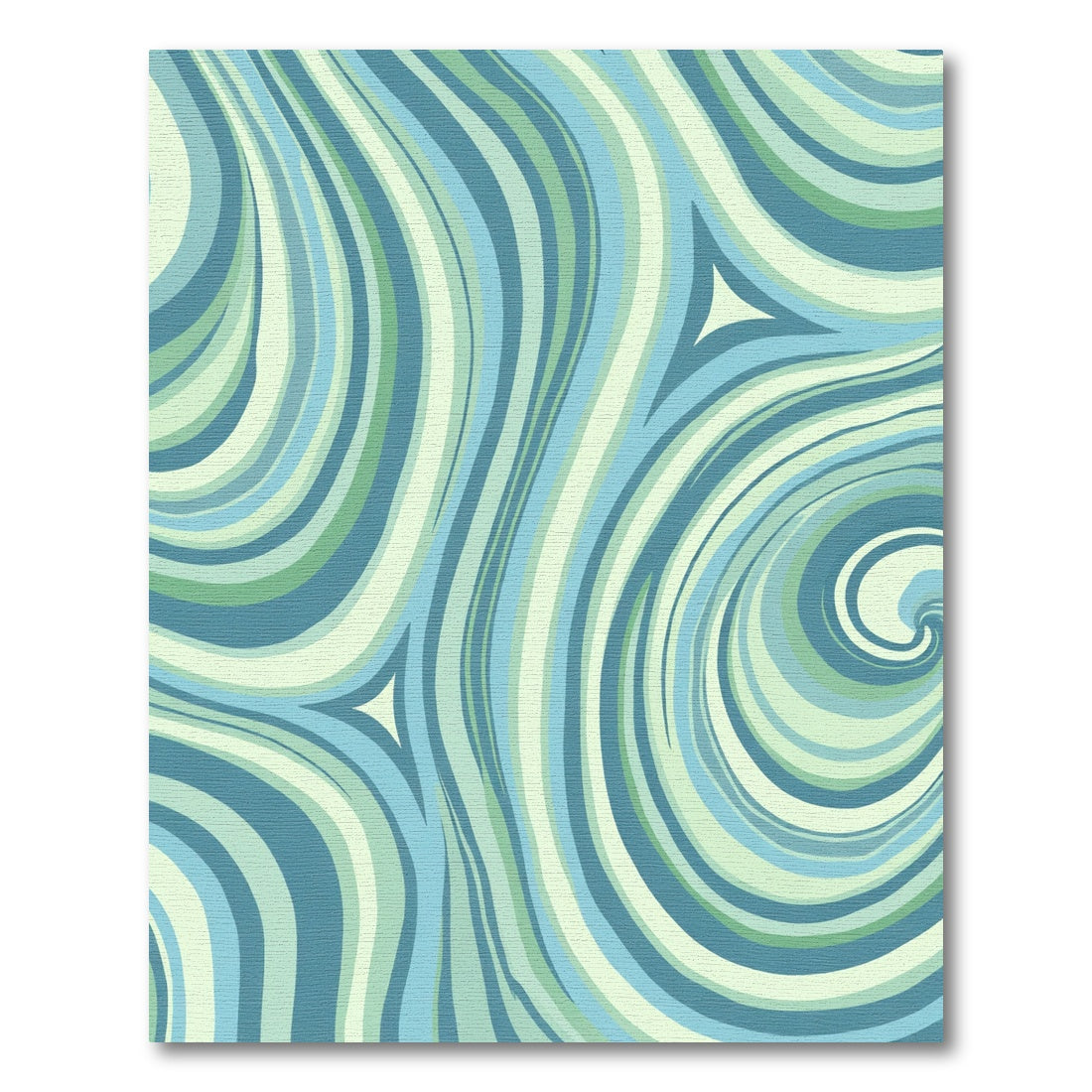 Cool Aquamarine Swirl Abstract Rug