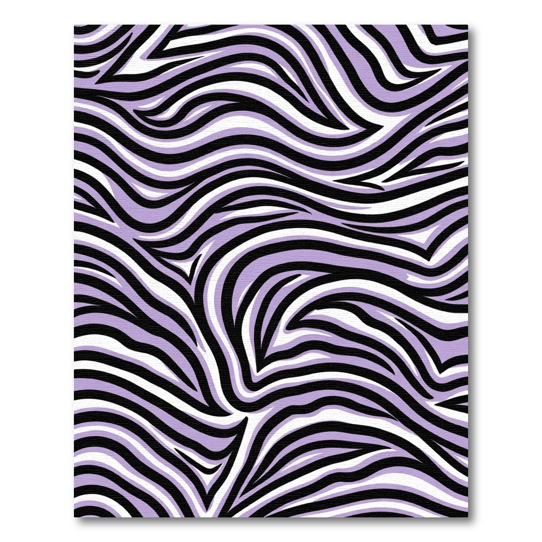 Lavender Black White Zebra Stripes Rug