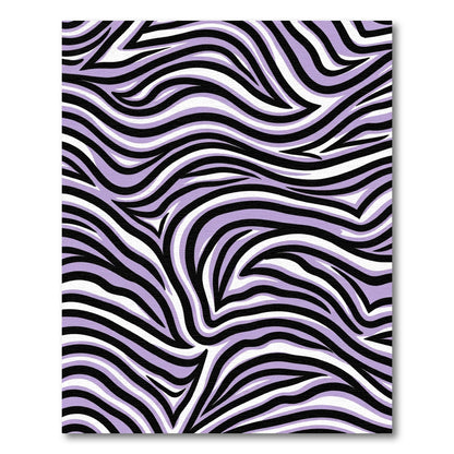 Lavender Black White Zebra Stripes Rug