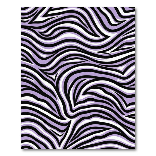 Lavender Black White Zebra Stripes Rug