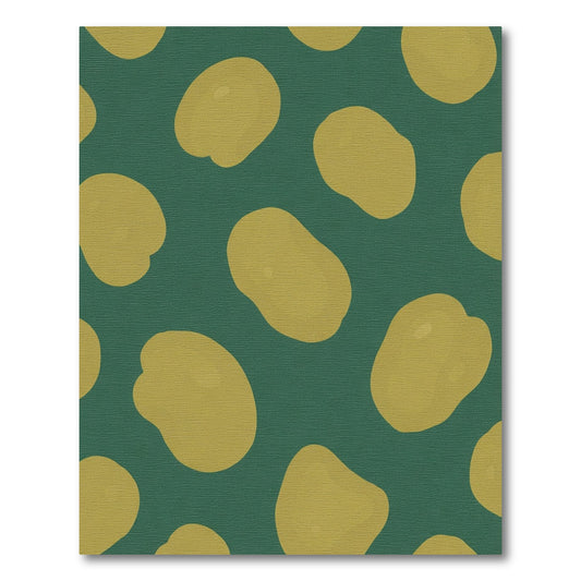 Yellow Blob Contemporary Teal Rug
