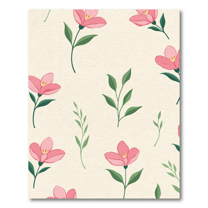 Pink Flower Branches Cream Background Rug