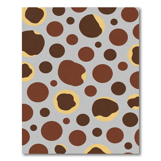 Brown Tan Gray Polka Dot Pattern Rug
