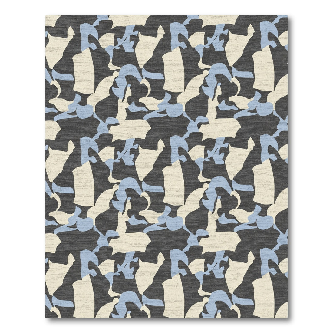 Abstract Slate Sky Cream Camouflage Rug