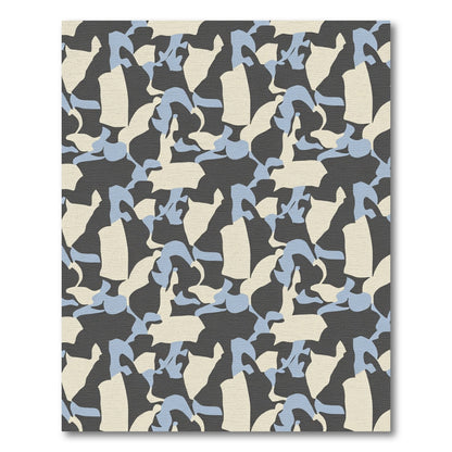 Abstract Slate Sky Cream Camouflage Rug