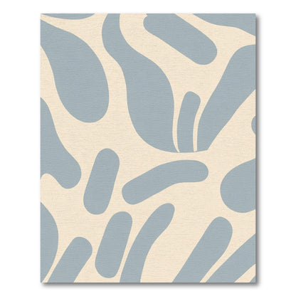 Pale Blue Abstract Organic Shapes Rug