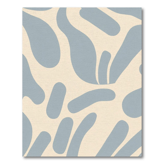 Pale Blue Abstract Organic Shapes Rug