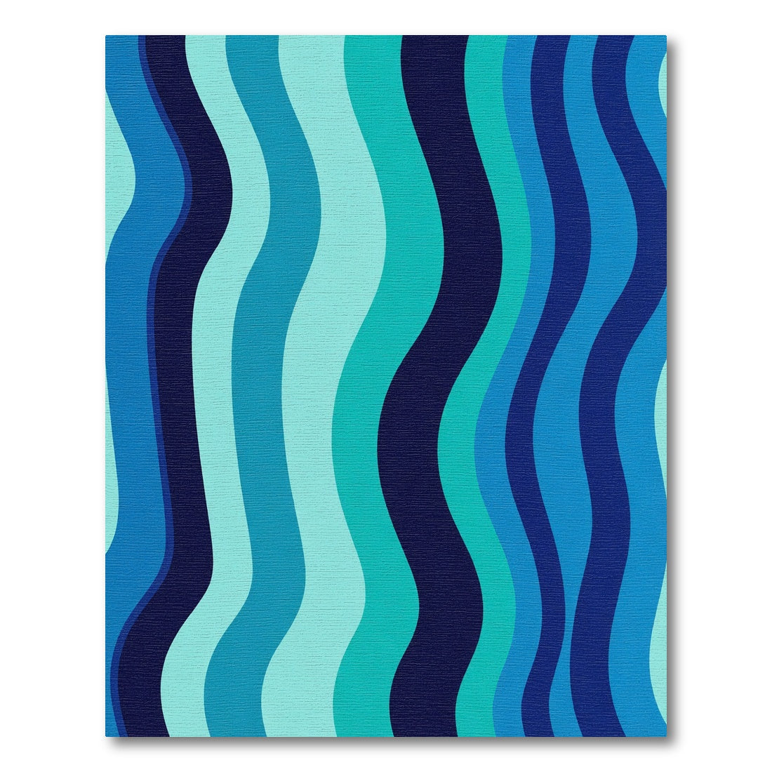 Ocean Blue Wave Stripe Rug