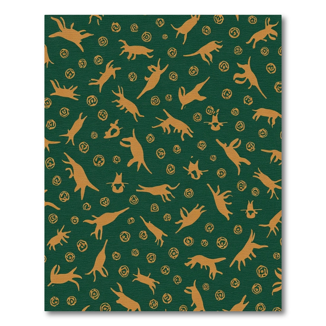 Golden Canine Animals Emerald Background Rug