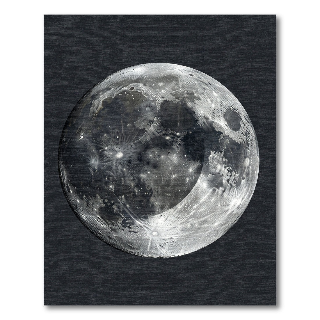 Luminous Monochrome Lunar Surface Orb Rug