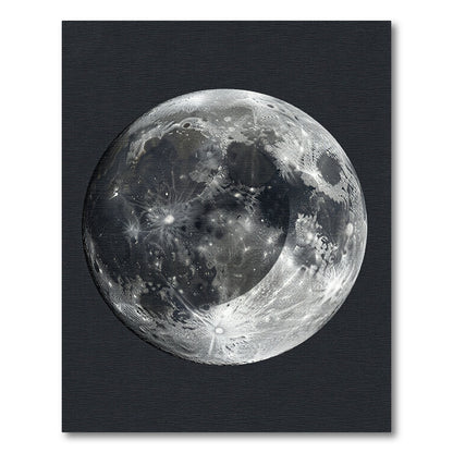 Luminous Monochrome Lunar Surface Orb Rug