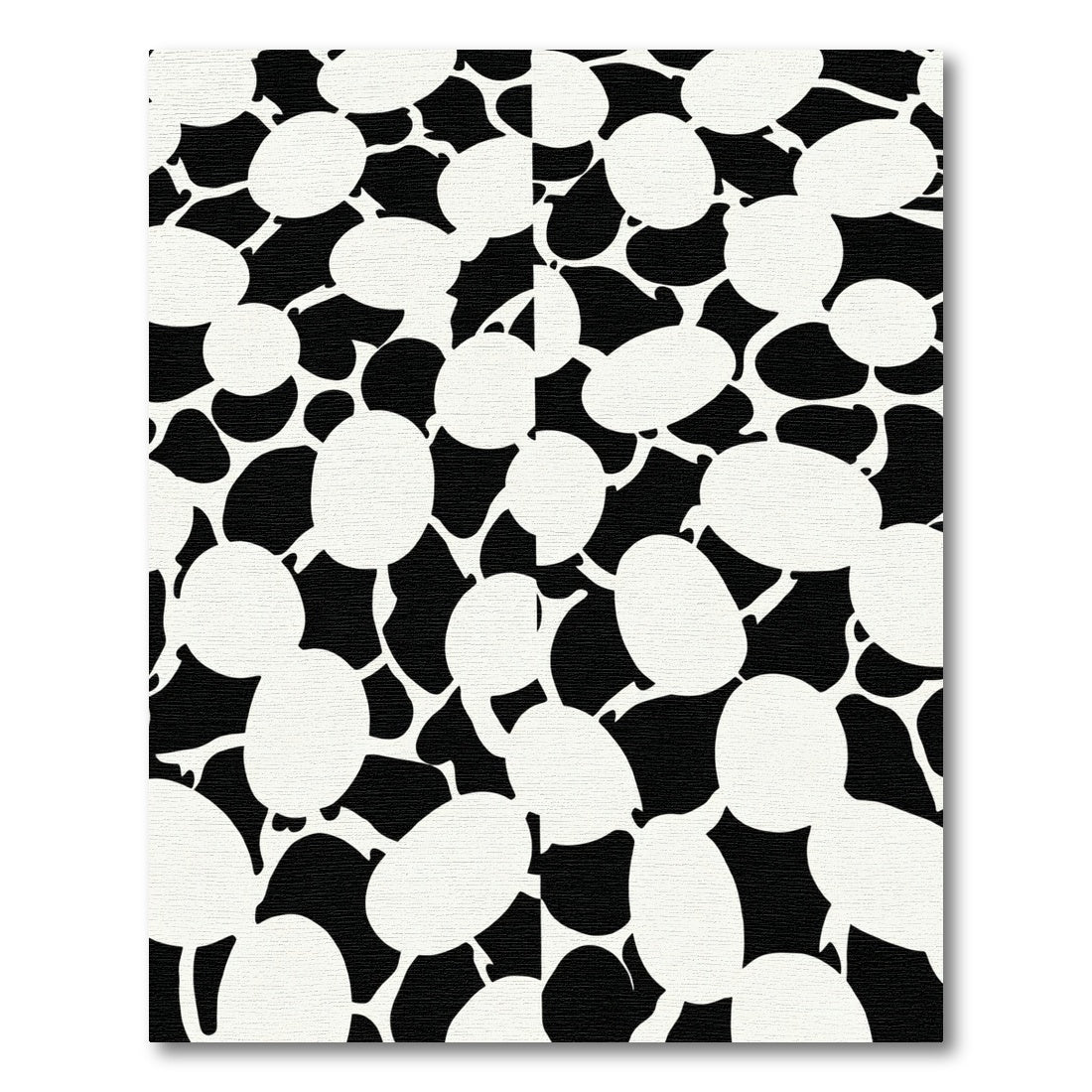 Abstract Black White Organic Forms Rug