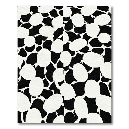 Abstract Black White Organic Forms Rug