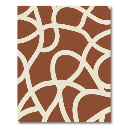 Earthy Brown Flowing Intertwined Lines Rug
