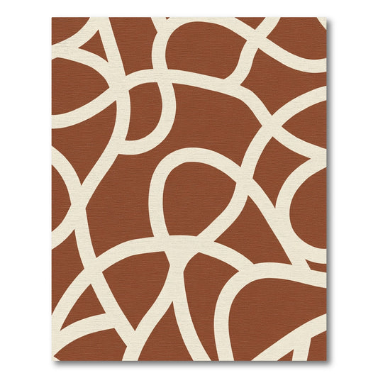 Earthy Brown Flowing Intertwined Lines Rug