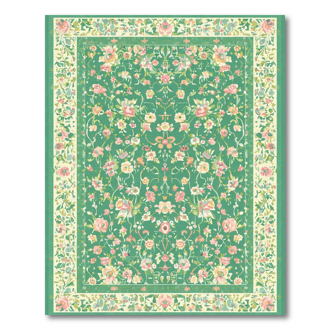 Emerald Meadow Blossom Tapestry Rug