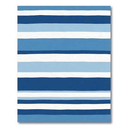 Deep Blue Striped Watercolor Harmony Rug