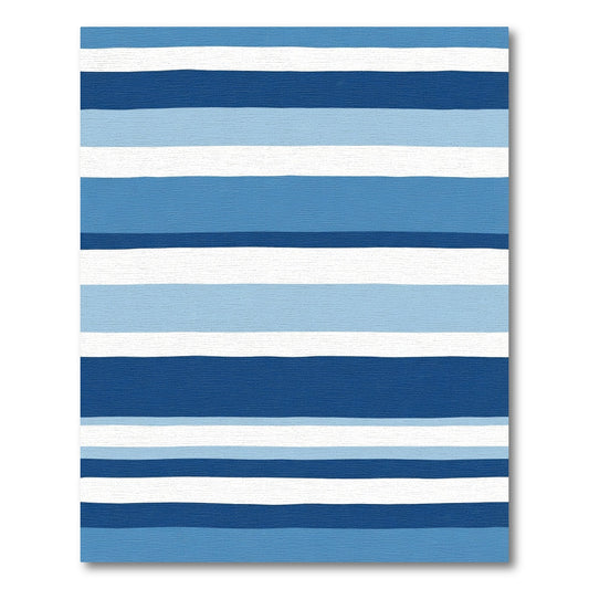 Deep Blue Striped Watercolor Harmony Rug