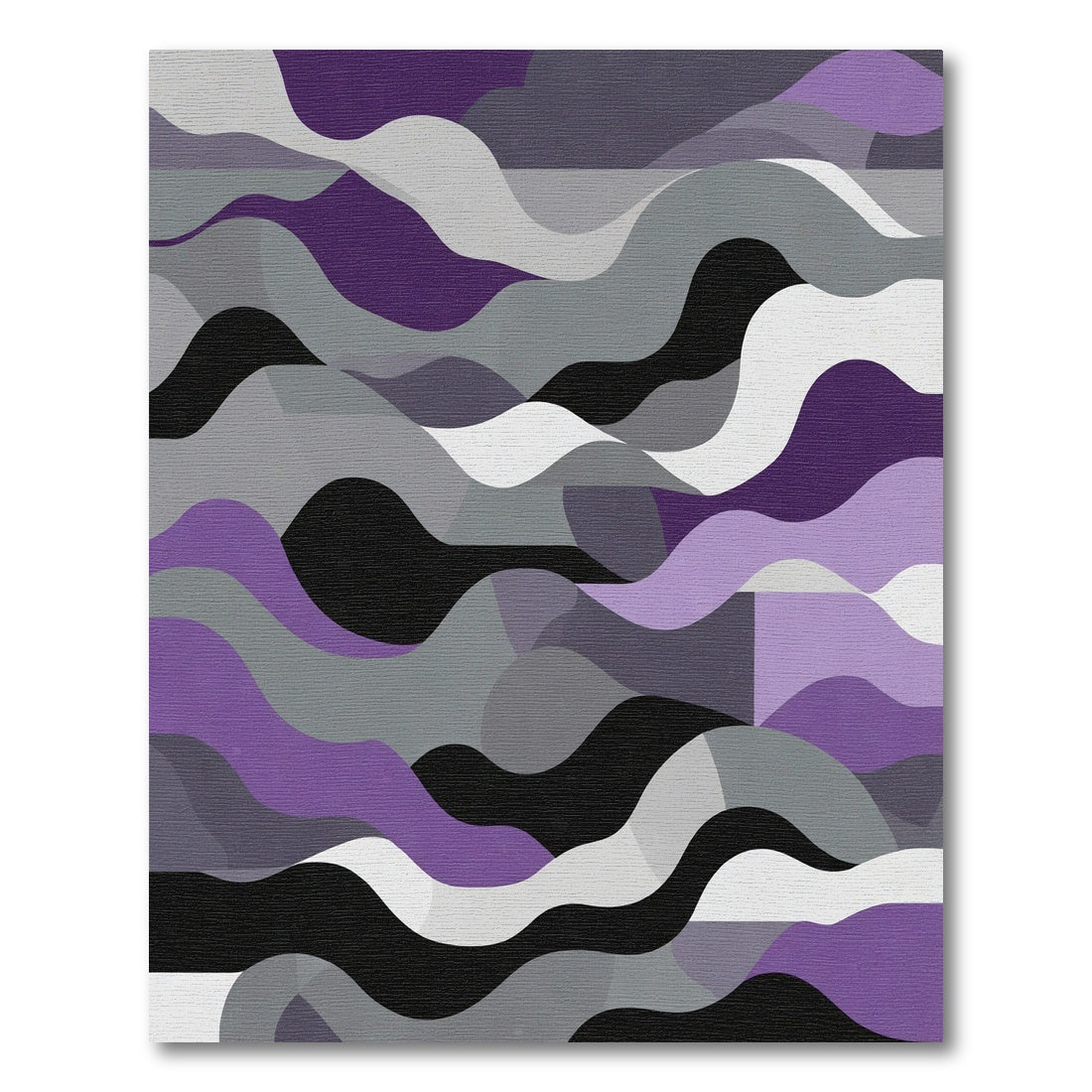 Abstract Purple Gray Wave Landscape Rug