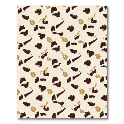Chocolate Taupe Abstract Scattered Shapes Rug