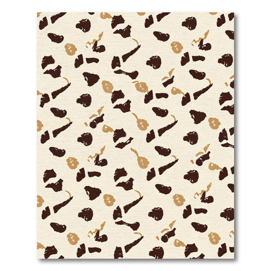 Chocolate Taupe Abstract Scattered Shapes Rug