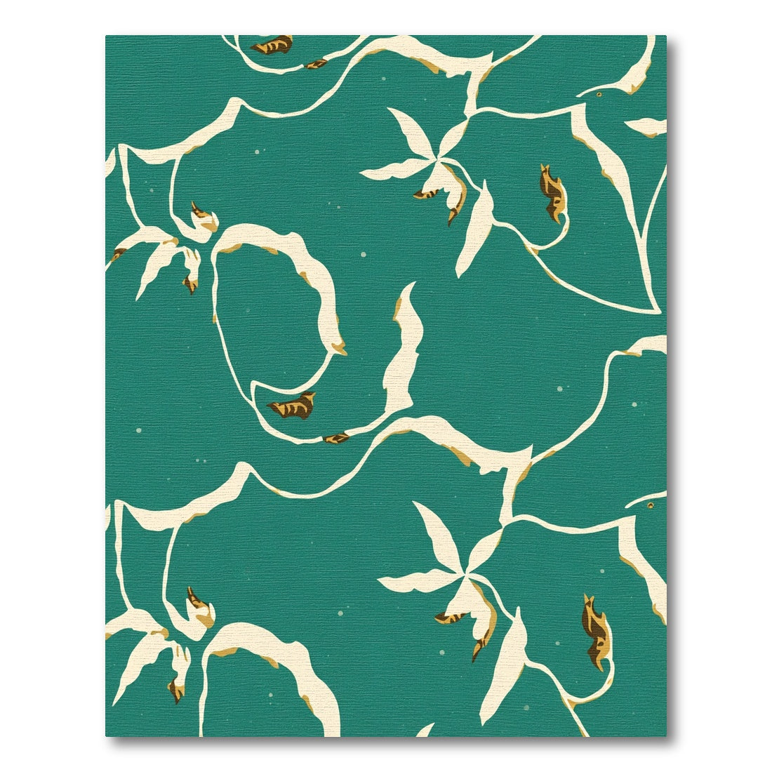 Teal Blossom Vine Abstract Rug