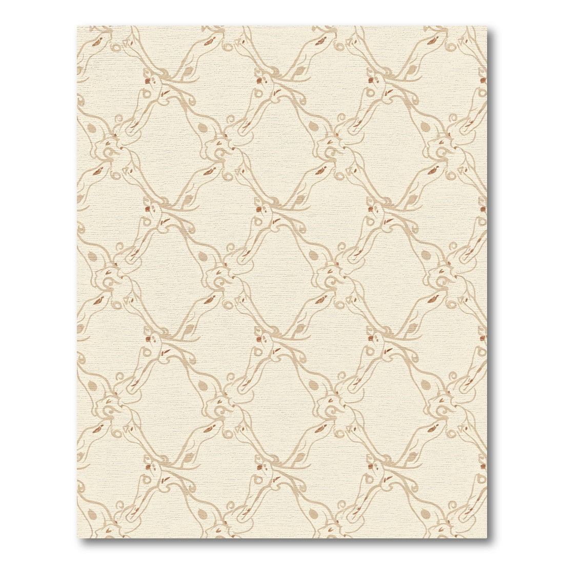 Cream Beige Lattice Swirl Rug