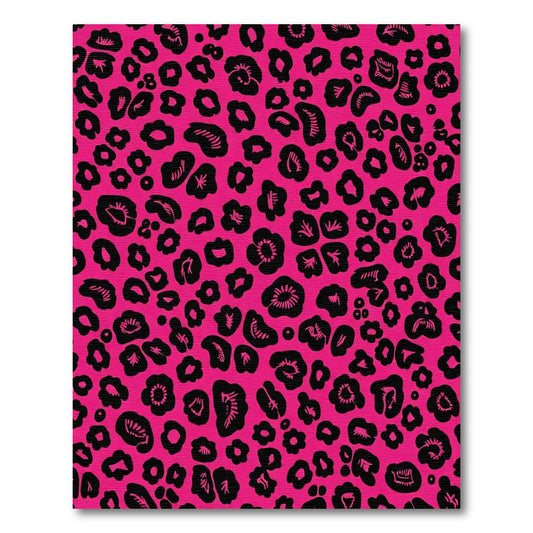 Vibrant Rose Leopard Spots Rug