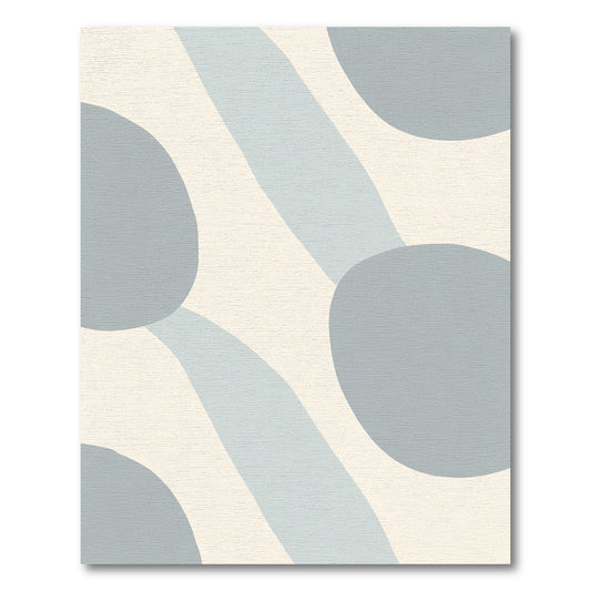Soft Blue Organic Shape Abstract Rug