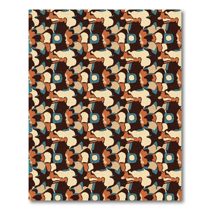 Abstract Camouflage Ochre Blue Rug