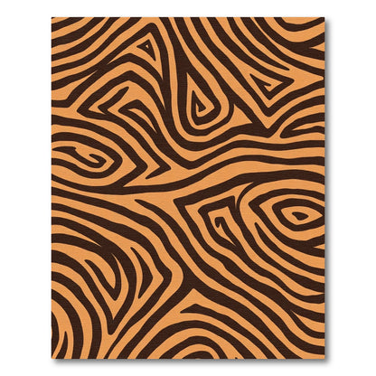 Orange Brown Abstract Swirl Rug