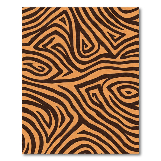 Orange Brown Abstract Swirl Rug