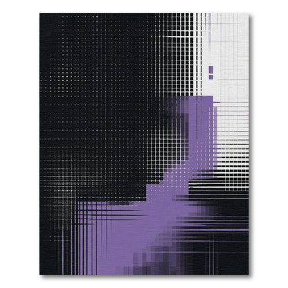 Abstract Purple Grid Square Rug