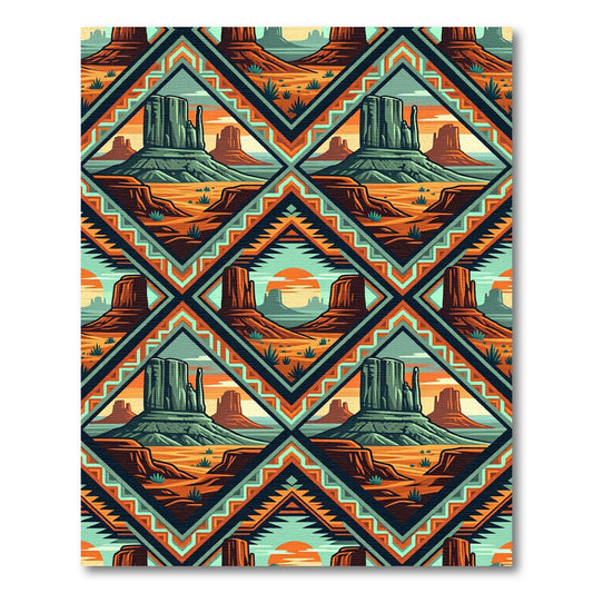 Southwestern Mesa Landscape Diamond Rug