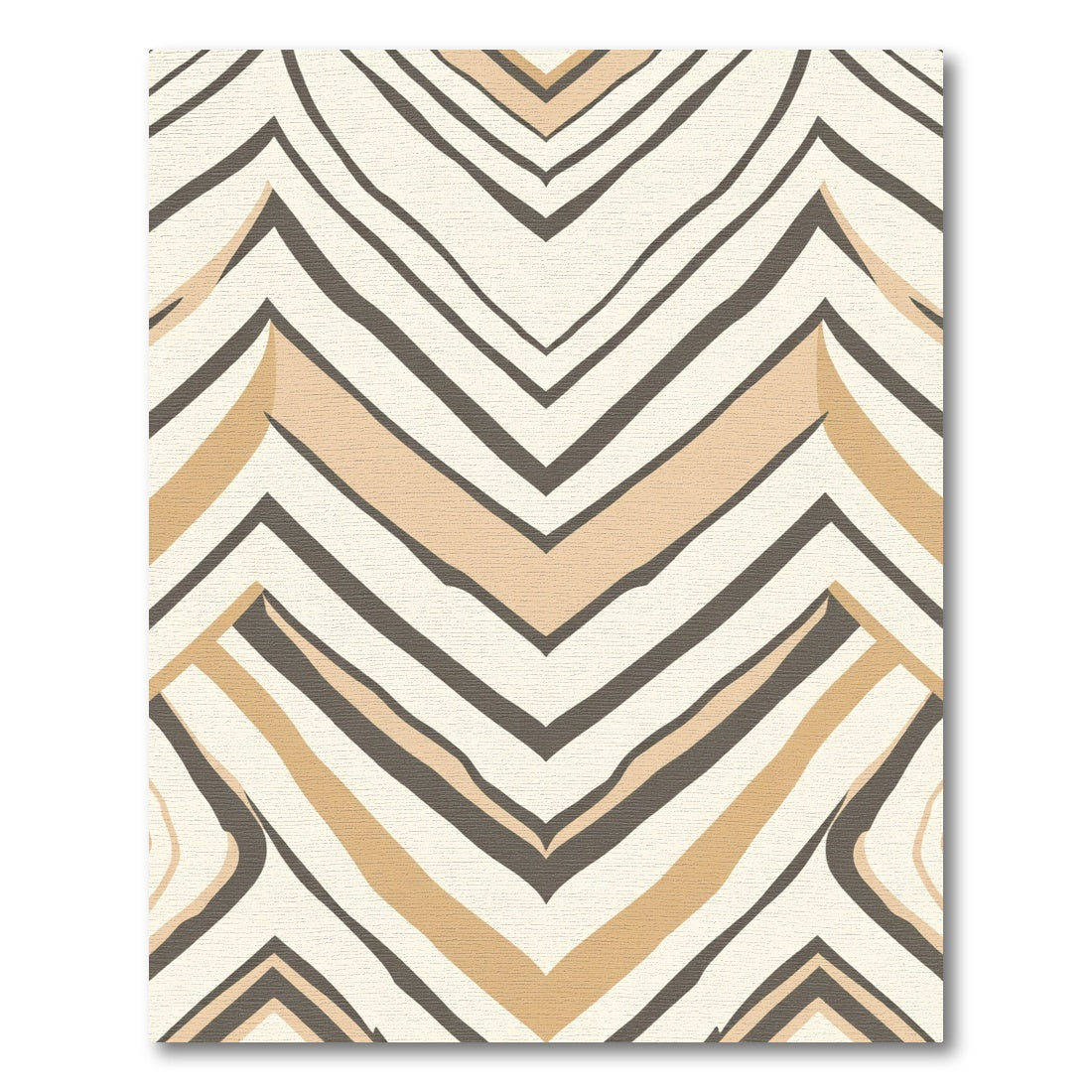 Chevron Tan Abstract Stripes Rug