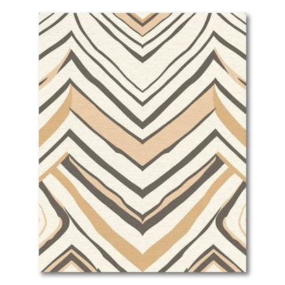 Chevron Tan Abstract Stripes Rug