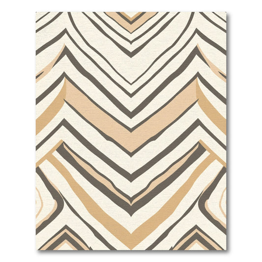 Chevron Tan Abstract Stripes Rug
