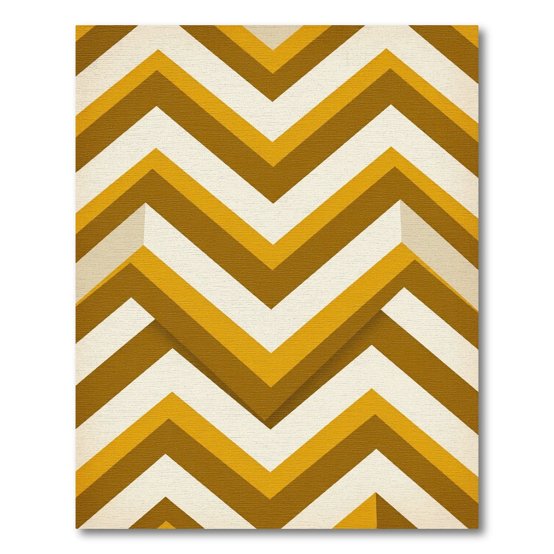 Golden Mustard Geometric Chevron Zigzag Rug