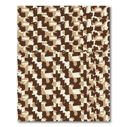 Brown Beige Camouflage Blocks Rug