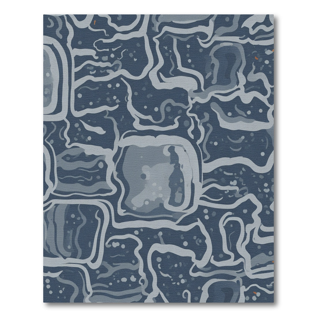 Abstract Blue Organic Swirl Rug