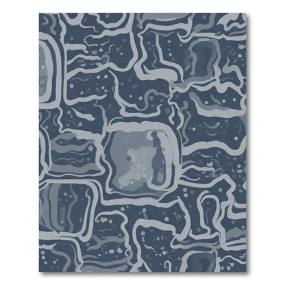 Abstract Blue Organic Swirl Rug