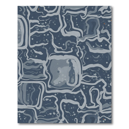 Abstract Blue Organic Swirl Rug