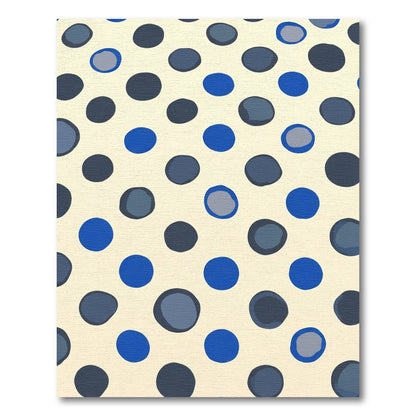 Navy And Royal Blue Dot Oval Rug