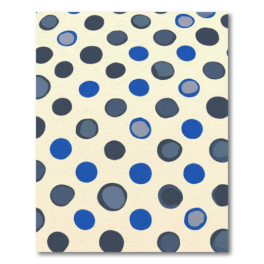 Navy And Royal Blue Dot Oval Rug
